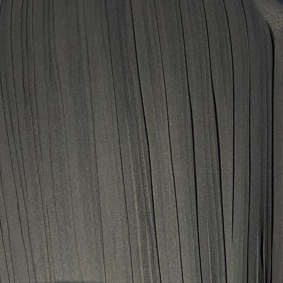 NWT H & M Plisse Tie Neck Dress Black Swing Sheer Lined Flowing Pin Tuck SZ L - Picture 7 of 8